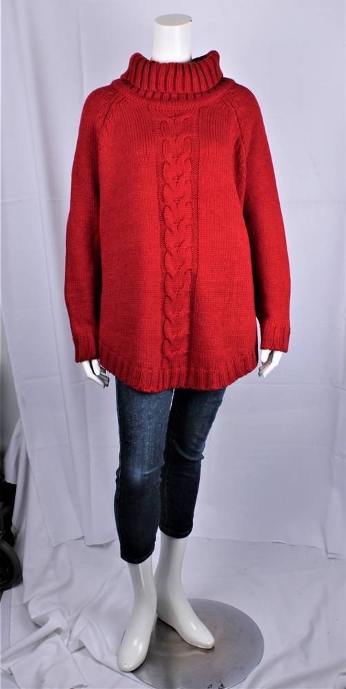 ALICE & LILY textured cable cowl knit  jumper red SC/4896 RED